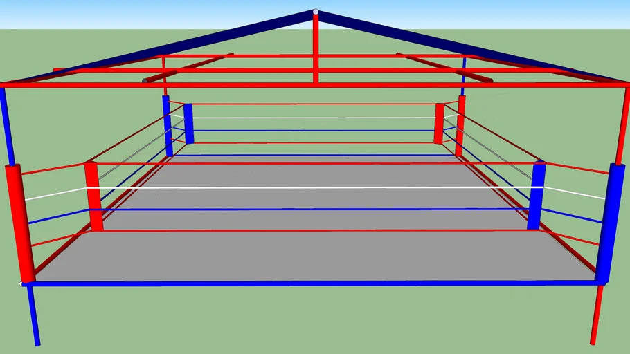 Boxing ring, made from scafold poles
