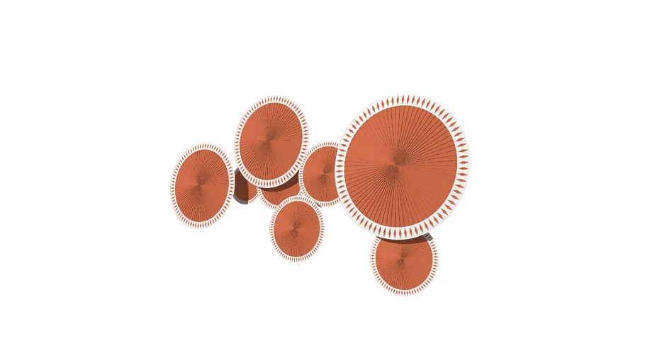 Wall Decor: Silver Banded Round Copper Shields