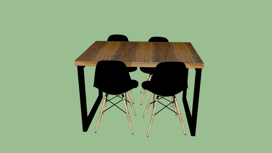 Mesa de Jantar estilo industrial 4 lugares