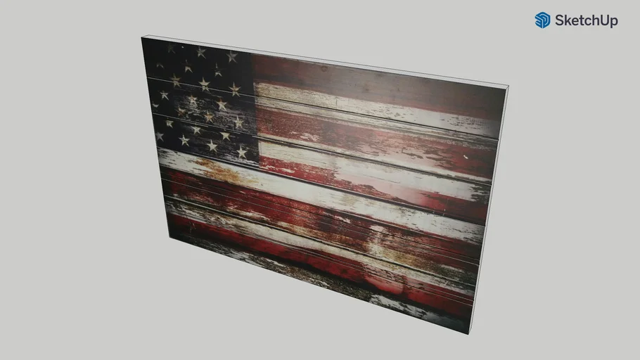 American Flag Wood Frame Art