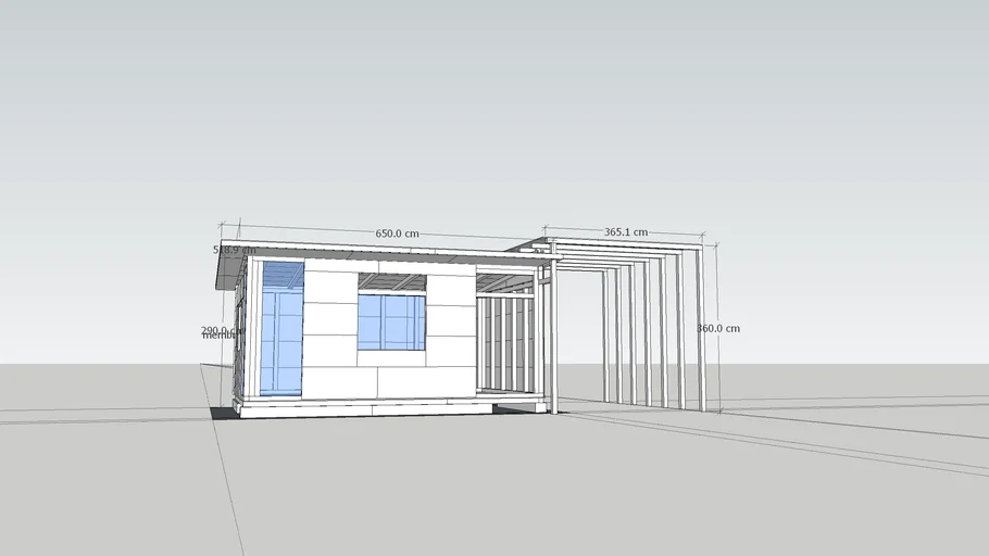 Garden shed with carport