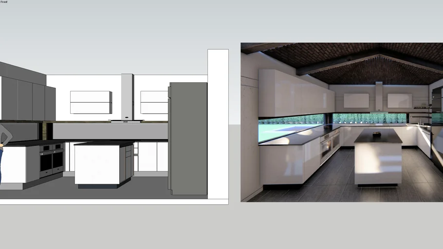 U Shape Modern Kitchen