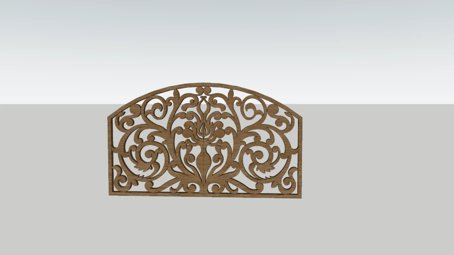 carved timber head panel