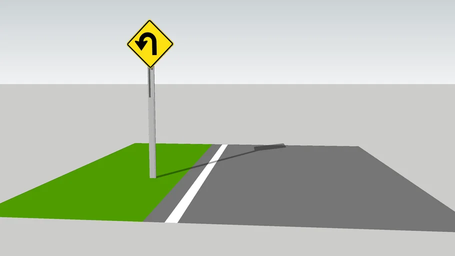 Very Closed Curve To The Left Sign / Señal Curva Muy Cerrada a la Izquierda