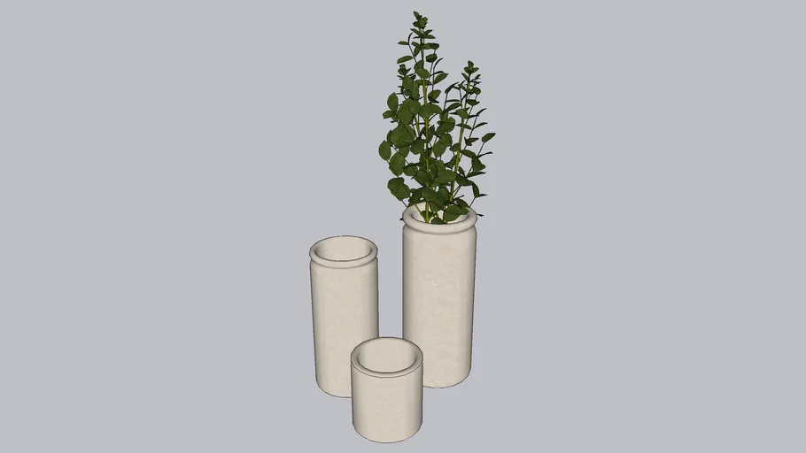 Ceramic vase with leaves