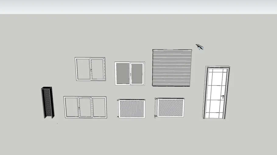 jamb, heater, door, window. room start pack. kartonpiyer, kalorifer, kapı, pencere