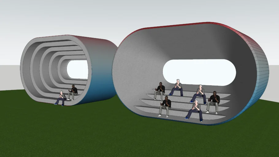 Large Stepped seating pod