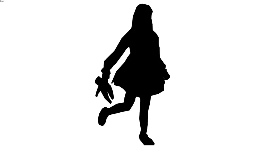 Silhouette Girl Holding Doll