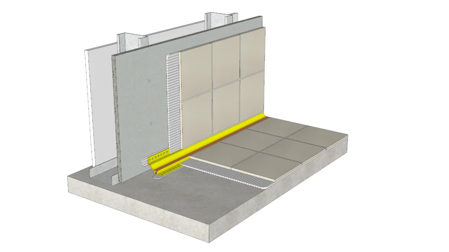 06.071.1302 Perimeter Movement Joint - Tile | Prefabricated Joint Profile at Floor-Wall Interface