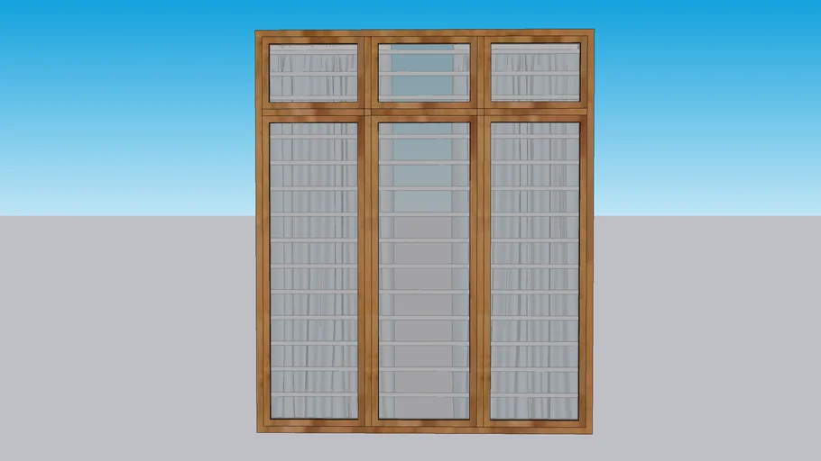 wooden front window three frame | 3D Warehouse