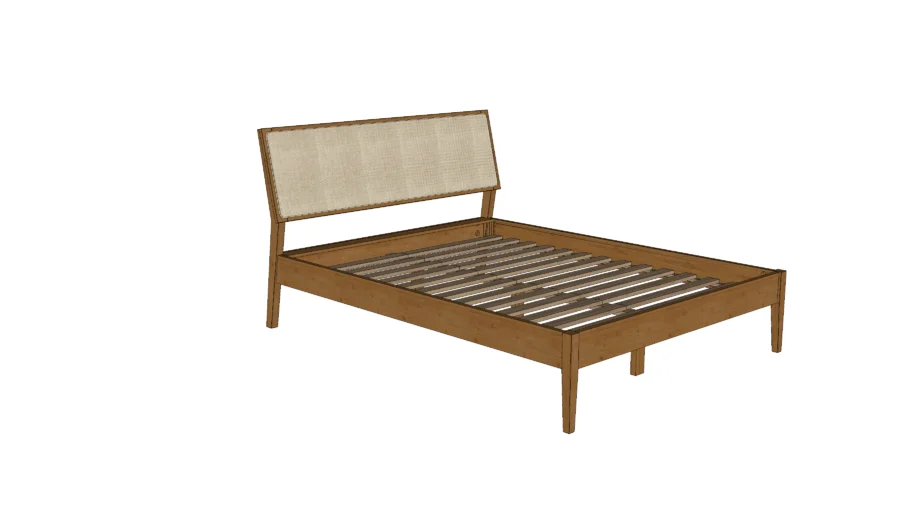 Cama Queen em Madeira Maciça e Palha Natural Viena Artemobili