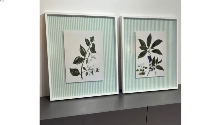 Quadro Decorativo Acrílico com Tecido + Moldura - Folhagem