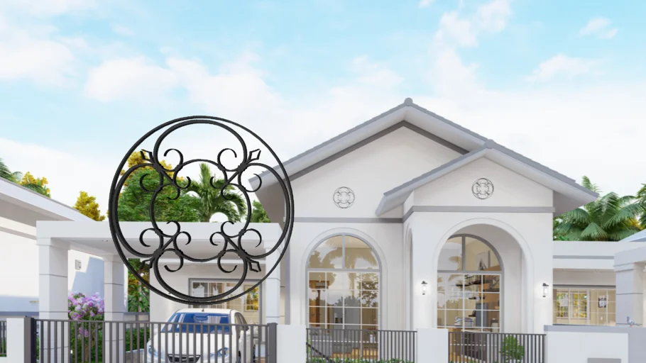Decorative Steel Or Wrought Iron Flower Panels
