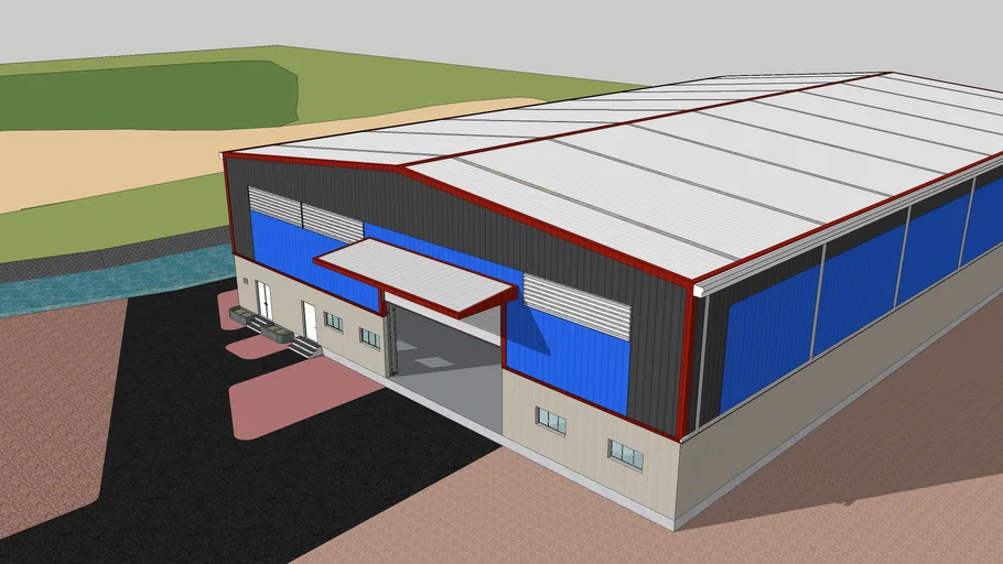 PEB STRUCTURE INDUSTRIAL PLANT | 3D Warehouse