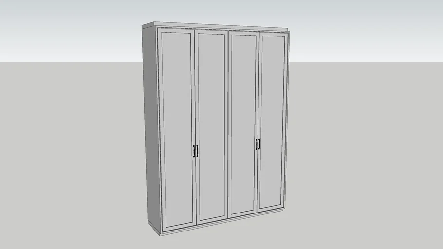 Guarda roupa 4 portas de abrir classico