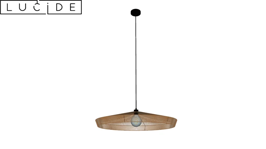Lucide YUNKAI - Pendant light - Ø 70 cm - 1xE27 - Light wood