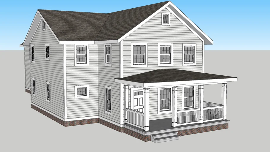 New urban gabled ell / folk Victorian house