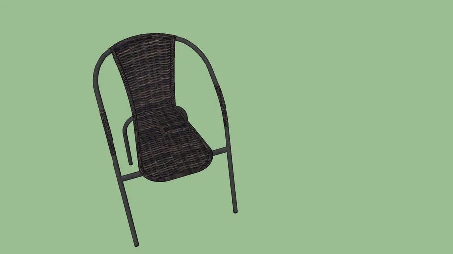 Silla apilable metal-ratán de PVC