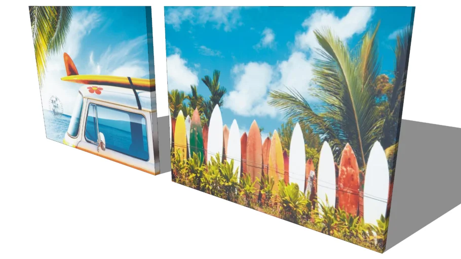 Ensemble 2 toiles Surf, maisons du monde, Réf. 135046 Prix: 34,90 €
