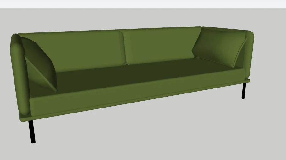 Sofa 3ARL Melody Velvet Green 226x89x76 3C GHD