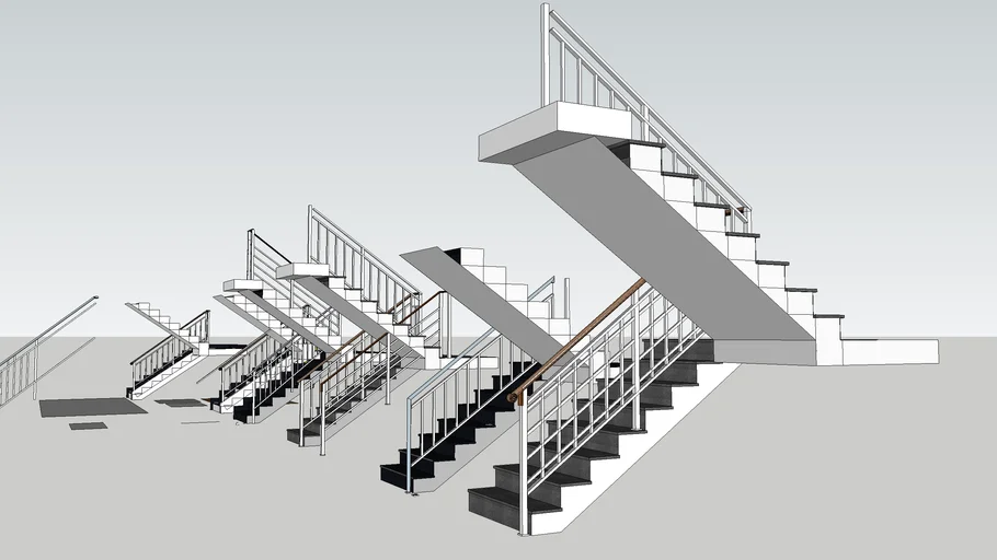 Stair handrail Sketch up 2021 #05 #khmer #Cambodai