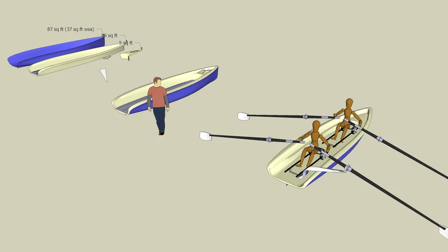 Recreational Rowing Boat 15'6' 4.72m | 3D Warehouse