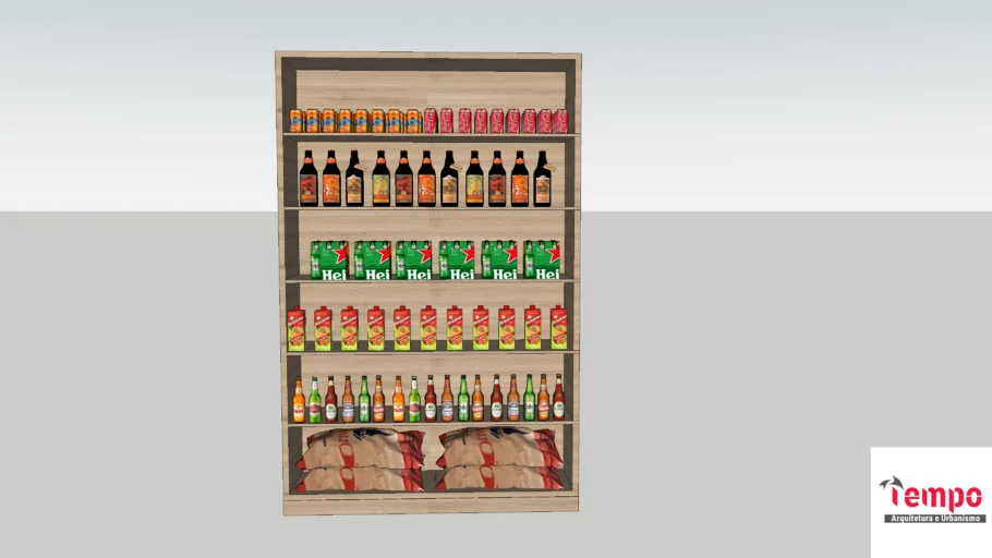 Prateleira com bebidas MDF Supermercado Mercado Cervejaria Lanchonete Mercearia Padaria