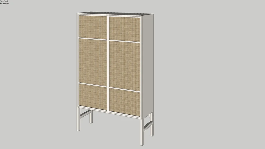 HKliving retro webbing cabinet sand with shelves