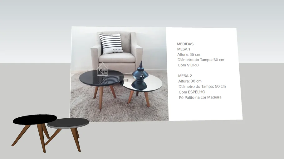 Conjunto mesa pé palito
