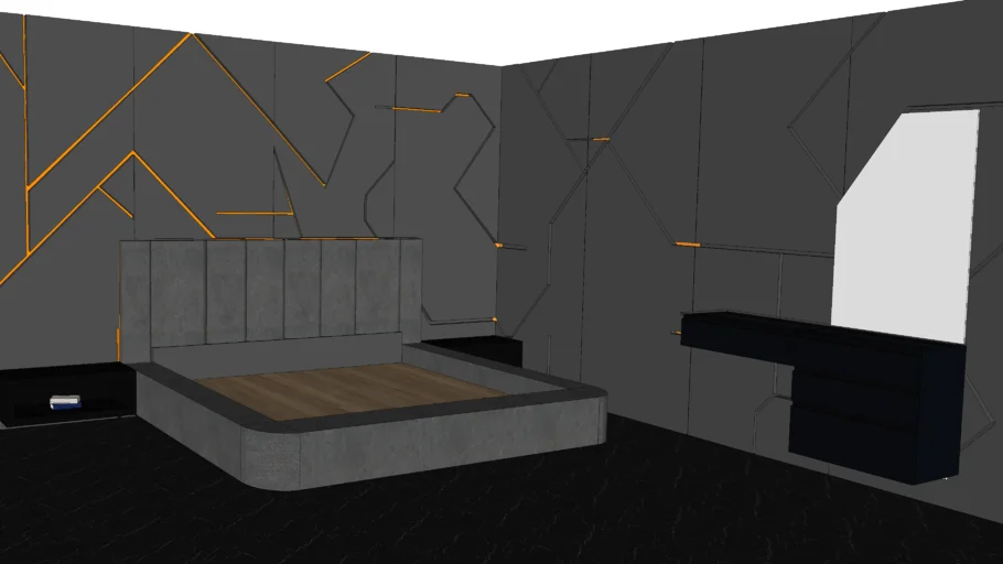 geometric bedroom - wall panel 