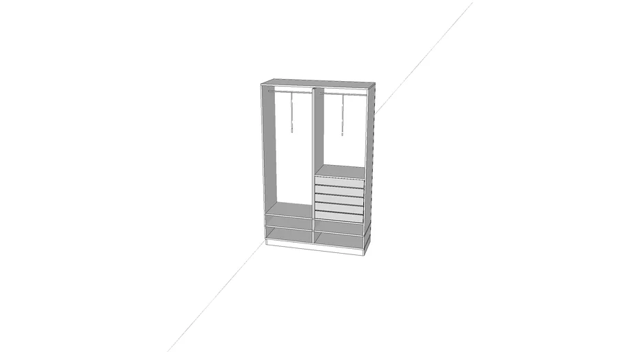 Wardrobe w/ Pull Down Mechanism