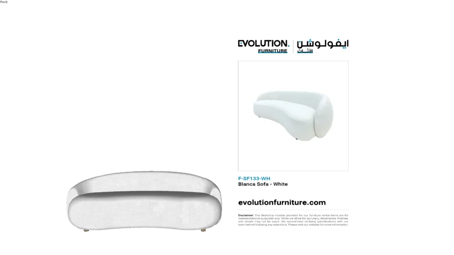 Blanca Sofa - White F-SF133-WH