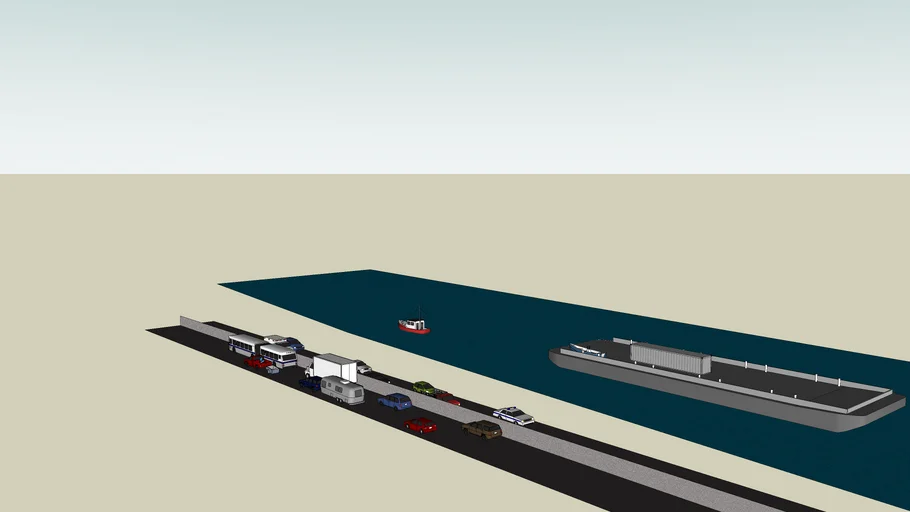 highway with water way | 3D Warehouse