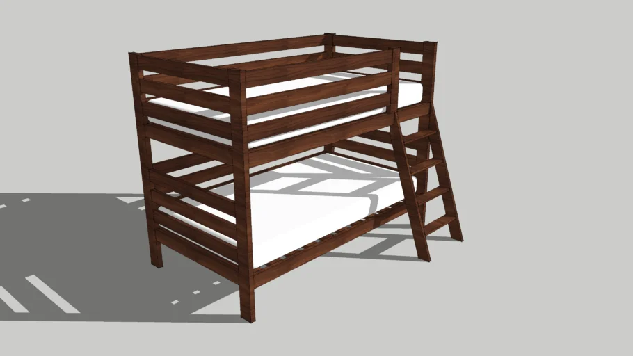Rosewood twin bunk beds with ladder