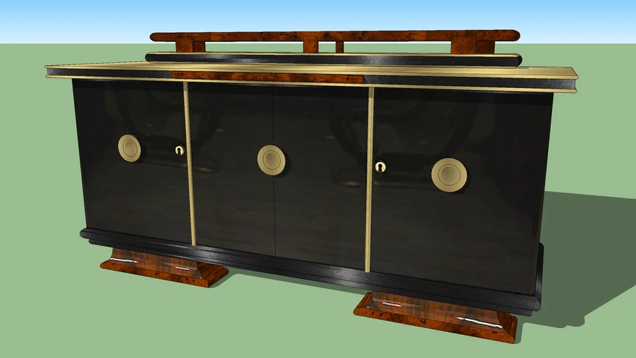 art deco console cabinet
