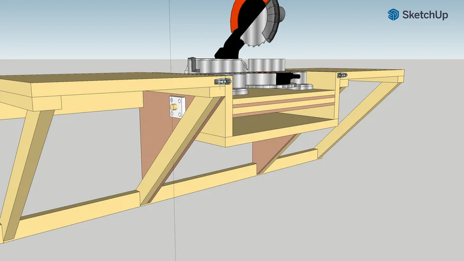 Wall-Mount Flip-Top Miter Saw Station