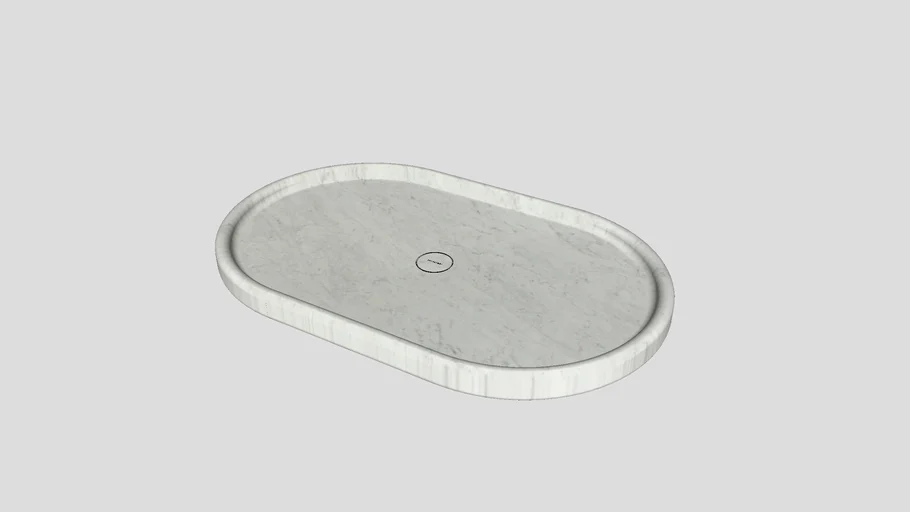 Oval shower tray in Bianco Carrara marble | Salvatori | Balnea 160x100cm