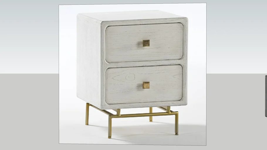 MESITA AUXILIAR / MESITA DE APOIO DE NOCHE  METAL ORO / MADERA BLANCO