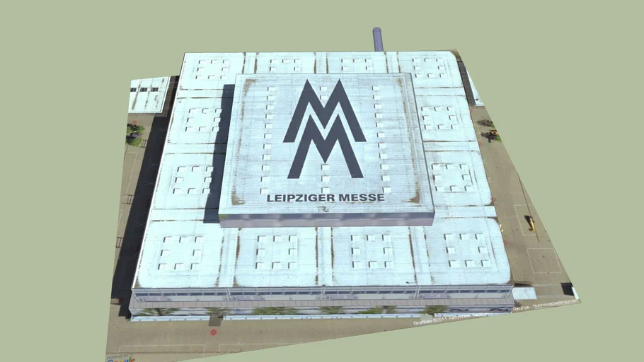Messehalle 1 der neuen leipziger Messe mit Glastunnel zur Glashalle.