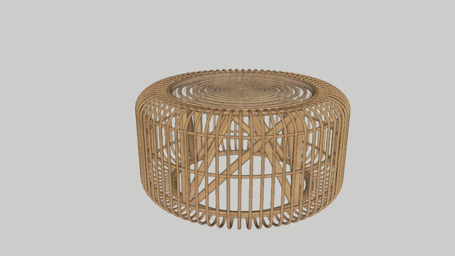 Round Woven Rattan Accent Coffee Table & Cocktail Table