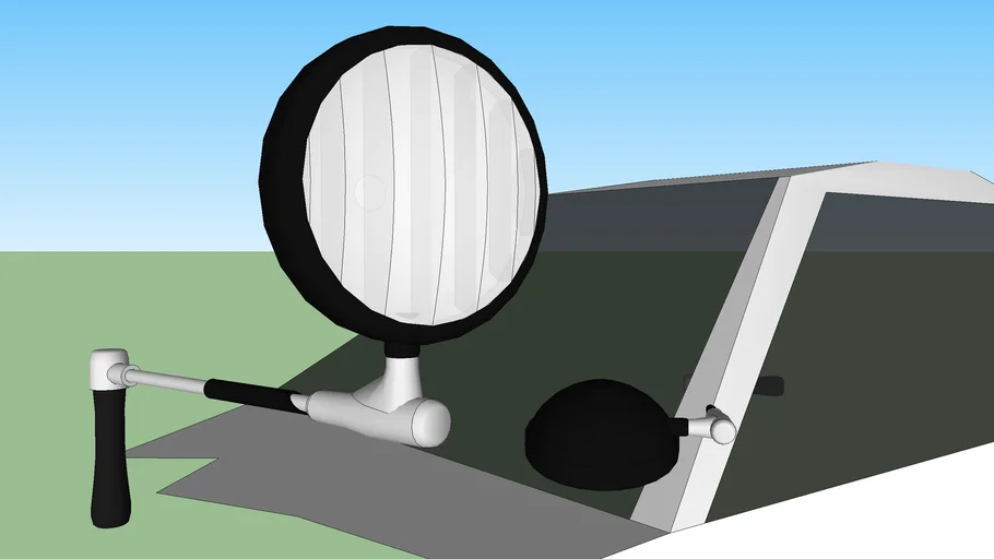 Police post mounted spotlight