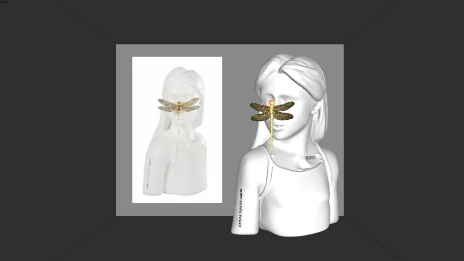 Escultura Busto Girl Libélula
