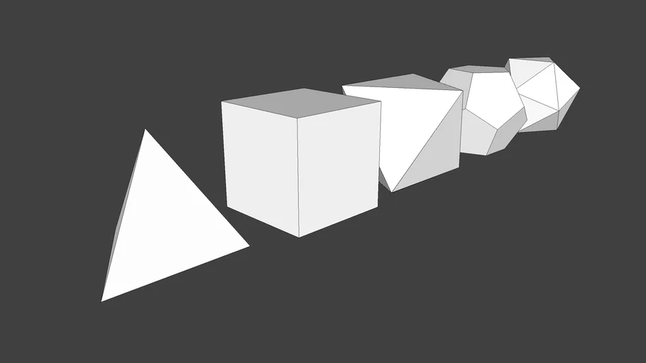 Platonic Solids - Tetrahedron, Hexahedron, Octahedron, Dodecahedron, & Icosahedron