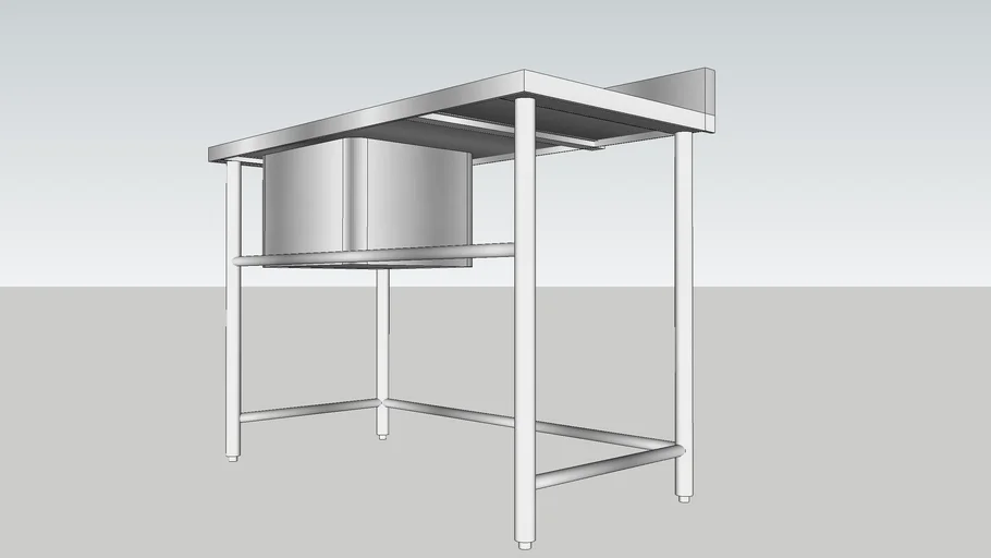 SS PREP TABLE WITH SINK LEFT