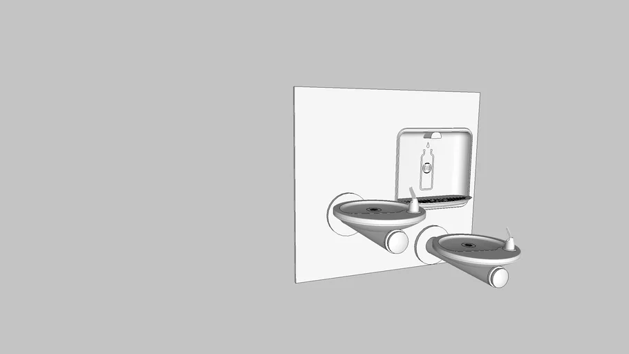 Water Fountain with Water Bottle Filling Station