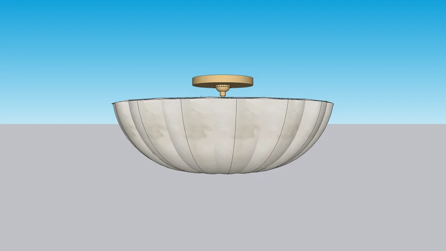 Rosehill Large Semi-Flush Mount in Polished Nickel with White Strie Glass