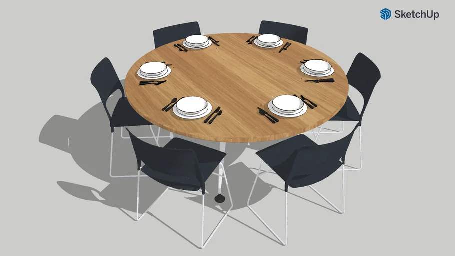 Round table with chairs