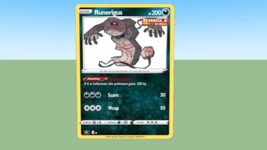 Pokemon card basic Runerigus hp 200