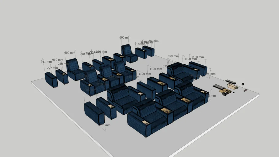 Moovia Theater Seating MARBELLA Sofa + Recliner