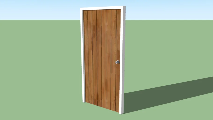 Wooden plank door